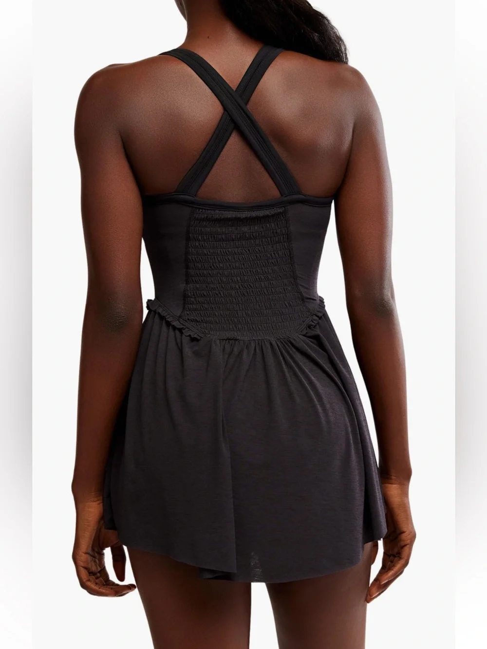 NWOT Free People Black Mini Dress with Built-In Shorts